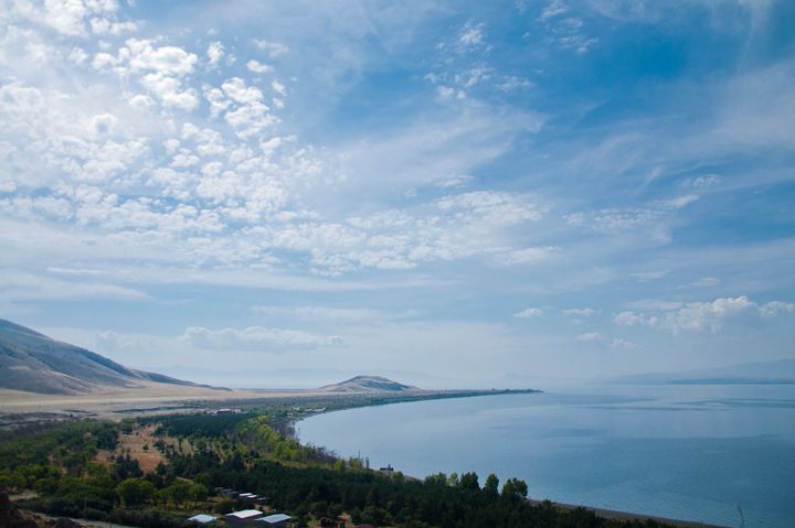 A view of Lake Sevan from Shorzha village, Armenia.