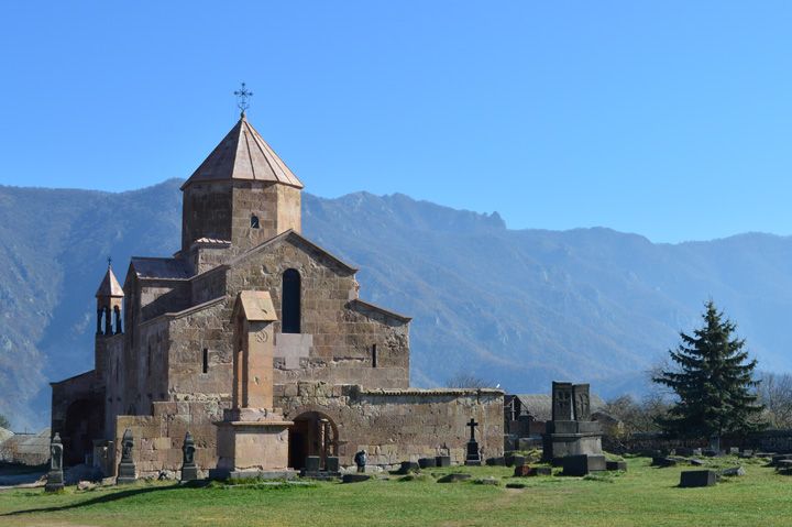 5th-7th century Odzun church in the village of Odzun, pilgrimage tour in Armenia.
