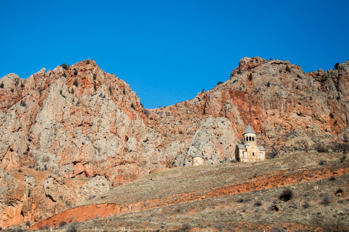 Noravank monastery and its surrounding mountain ranges, Armenia.