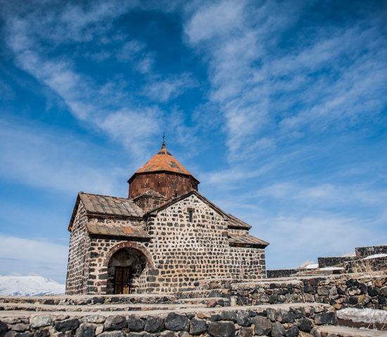 Sevanavank monastery on the Sevan lake peninsula in Armenia.