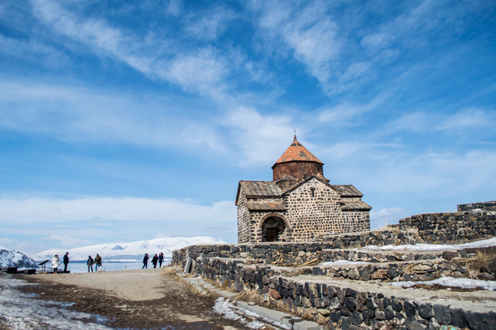 Sevanavank monastery on the Sevan lake peninsula in Armenia.